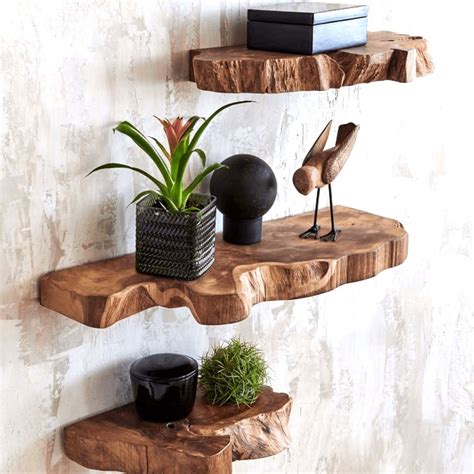 live edge wall mounted shelf